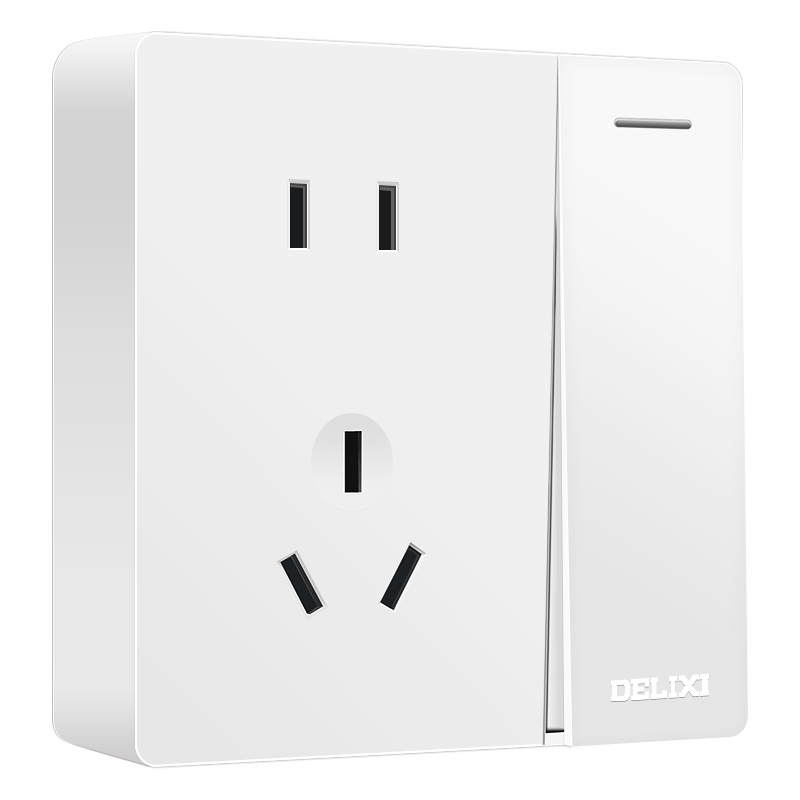 德力西(DELIXI)明裝開(kāi)關(guān)插座面板 CD158系列 10A五孔插座帶一開(kāi)雙控開(kāi)關(guān)