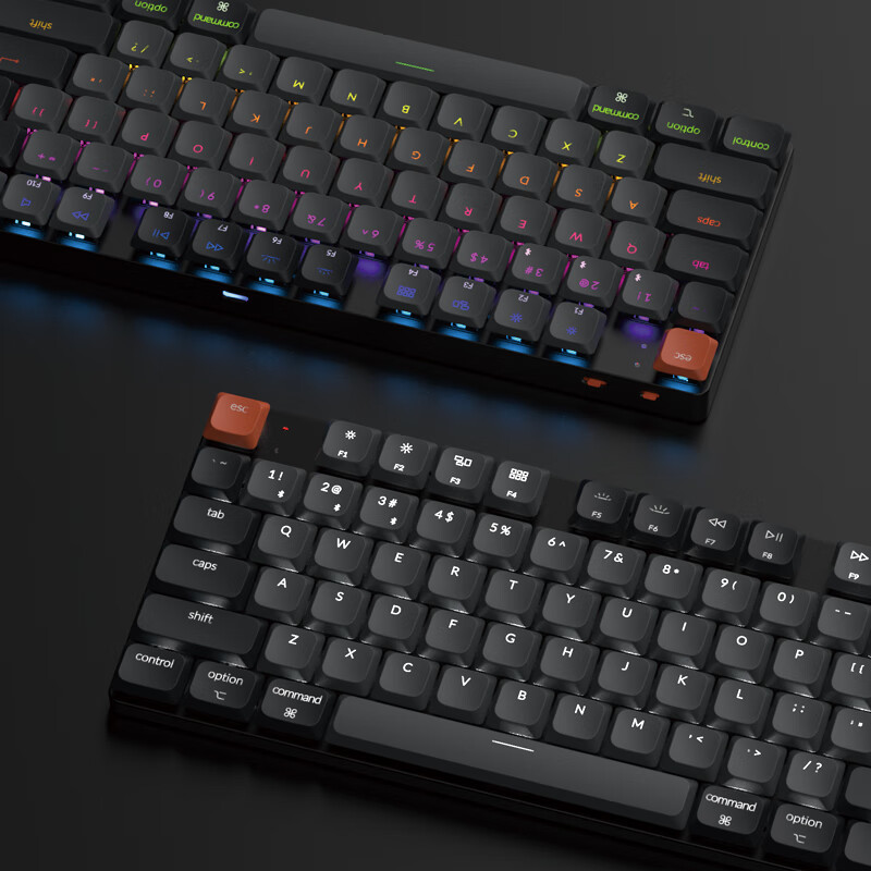 keychron渴创 K1X 机械键盘 无线蓝牙键盘 客制化键盘 矮轴办公键盘 87键Mac键盘 超薄机身设计 四层内填充 K1X (六代) 可插拔 RGB 香蕉轴