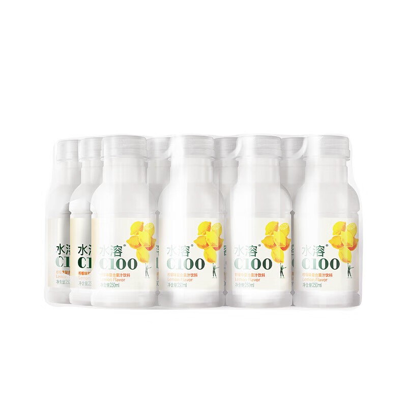 农夫山泉 水溶C100柠檬味复合果汁饮料250ml水溶饮料 250ml*6瓶*2（共12瓶）