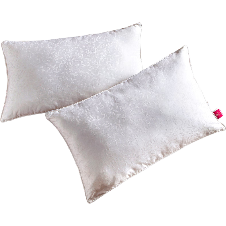 錢(qián)皇芯芯相印枕芯100%桑蠶絲 60支全棉面料蠶絲凈重2斤  48*75cm 單只