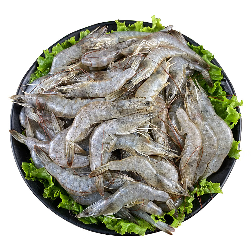 一虾一世界新鲜海捕大虾 青虾小白对虾基围虾羊毛虾 鲜活冷冻 烧烤火锅食材 海捕小白虾带冰 4斤(净重)  3.2斤