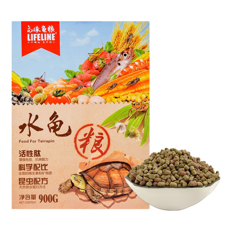 LIFELINE命脈水龜糧  水龜半水龜 巴西龜通用烏龜飼料補鈣草龜糧 900g