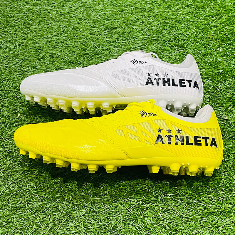 阿仕利塔袋鼠皮足球鞋MG短钉男子人草比赛训练足球鞋 CDH10014 FYE荧光黄 39.5 适合脚长240mm