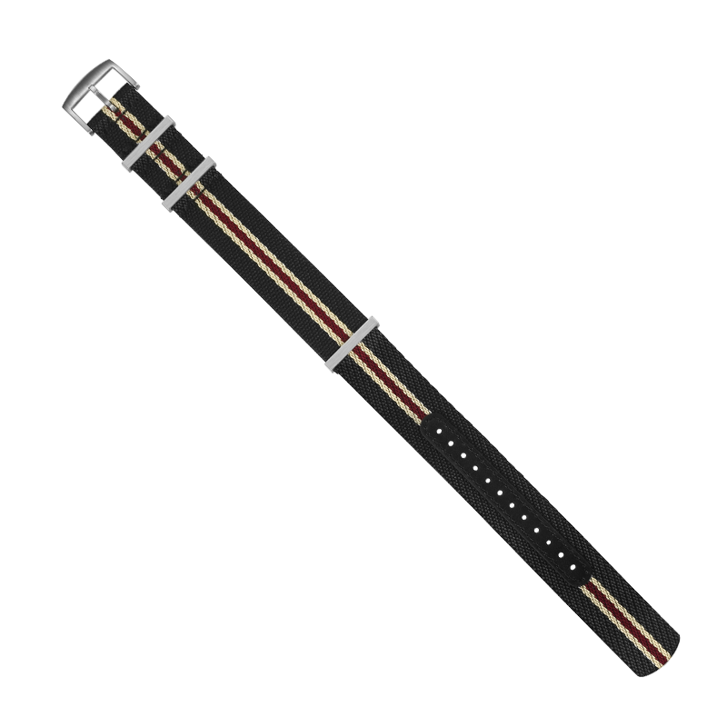 積優(yōu)（JEAYOU）歐米茄表帶NATO尼龍表帶適用歐米茄007星座斯沃琪超霸寶珀五十噚帝舵浪琴萬國天梭美度帆布手表帶 經(jīng)典黑紅-尼龍牛皮款+贈針扣 A表耳間距 20mm