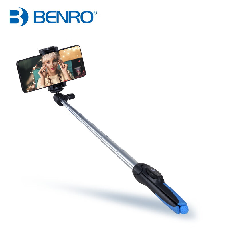 百诺（Benro）百诺MK10P手机自拍杆无线蓝牙遥控直播适用于华为小 黑色