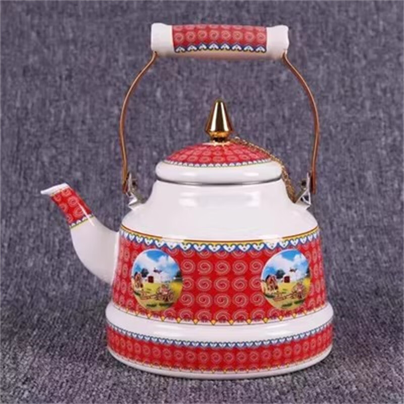 RSRDDY加厚搪瓷烧水壶平底珐琅家用凉水茶水奶茶壶电磁炉燃气通用 主图款 4点2升