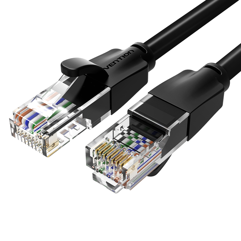 威迅（VENTION） 六類網(wǎng)線 千兆高速寬帶線 CAT6類工程家用電腦監(jiān)控跳線 8芯雙絞成品線 1米黑色 IBEBF