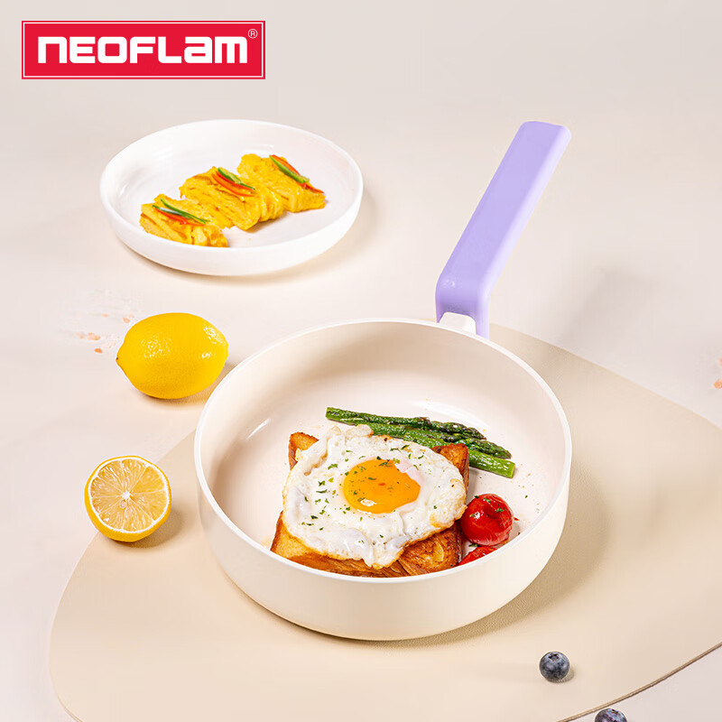 Neoflam不粘煎锅陶瓷涂层平底锅家用多功能煎蛋牛排煎饼锅电磁炉燃气通用 煎锅 24cm