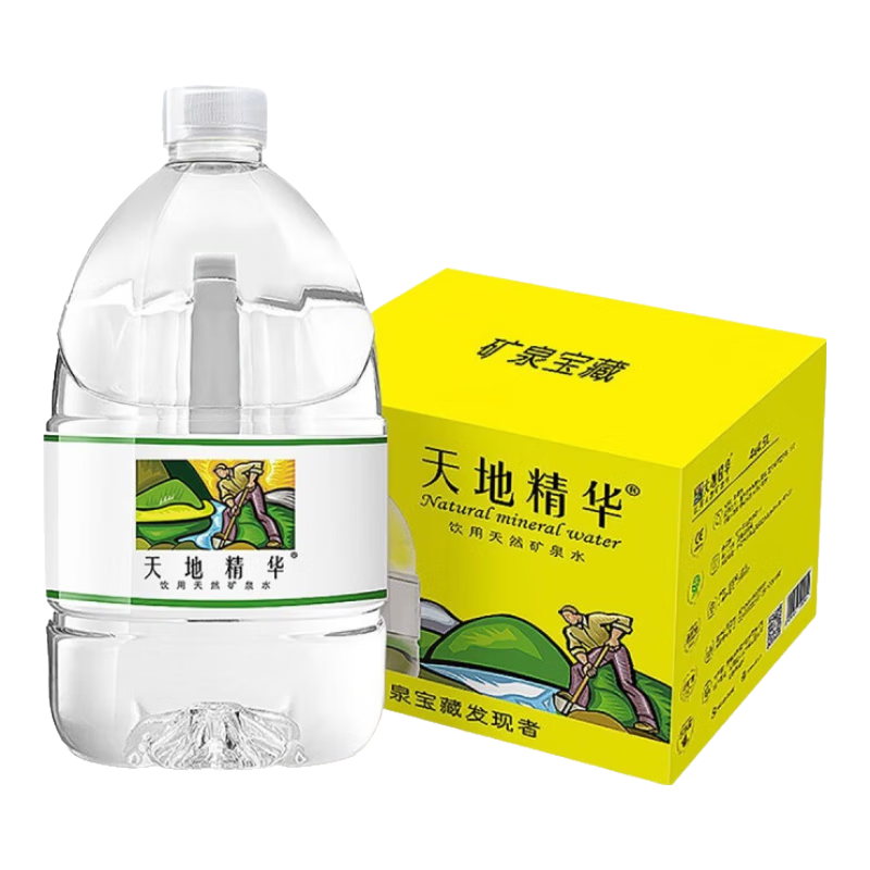 天地精華天地精華天然弱堿性礦泉水4L/4.5L*4桶大桶水整箱純凈水 4.5升x4桶 【富含偏硅酸鉀 等多鐘礦物質(zhì)】