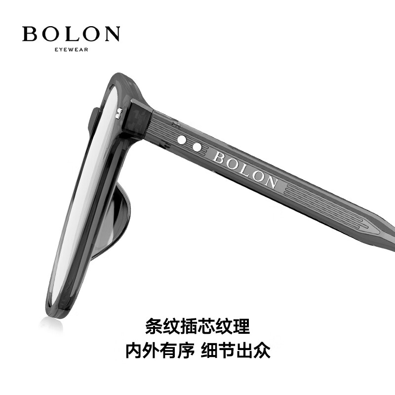 暴龙(BOLON)近视眼镜框 D型简约潮搭男女款眼镜架 暴龙眼镜 BJ5176 精选 B10-亮黑镜框 【单框无忧试戴】此项仅单框-如需镜片可自行选配