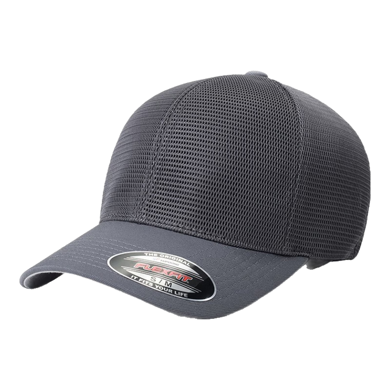 FLEXFIT大頭圍360全網(wǎng)眼透氣棒球帽男士美式防曬遮陽鴨舌帽全封彈力帽子 木炭灰 L /XL(57-59cm)合適正常頭圍男士