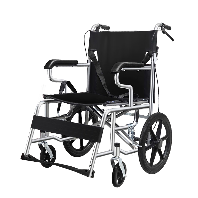 衡互邦 輪椅16寸折背老人可折疊輪椅輕便手剎殘疾人方便攜輪椅車 【爆款加寬】16寸輕便黑色輪胎