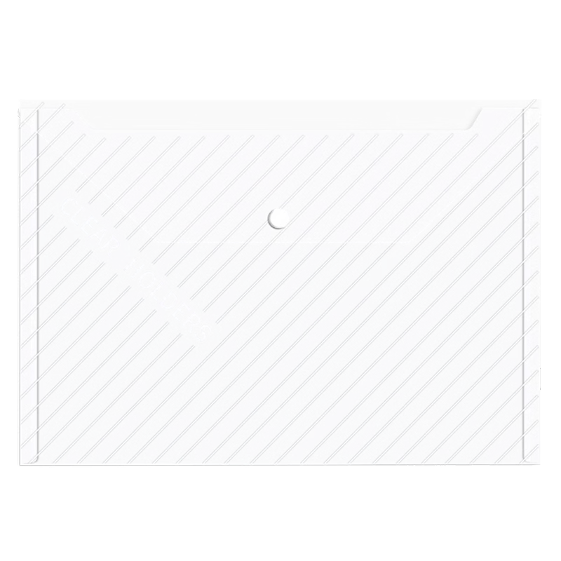 美销宝MESIBO 文件袋大容量透明按扣袋A4档案袋子防水按扣袋学生资料袋试卷收纳袋文件夹办公用品公文袋 白色