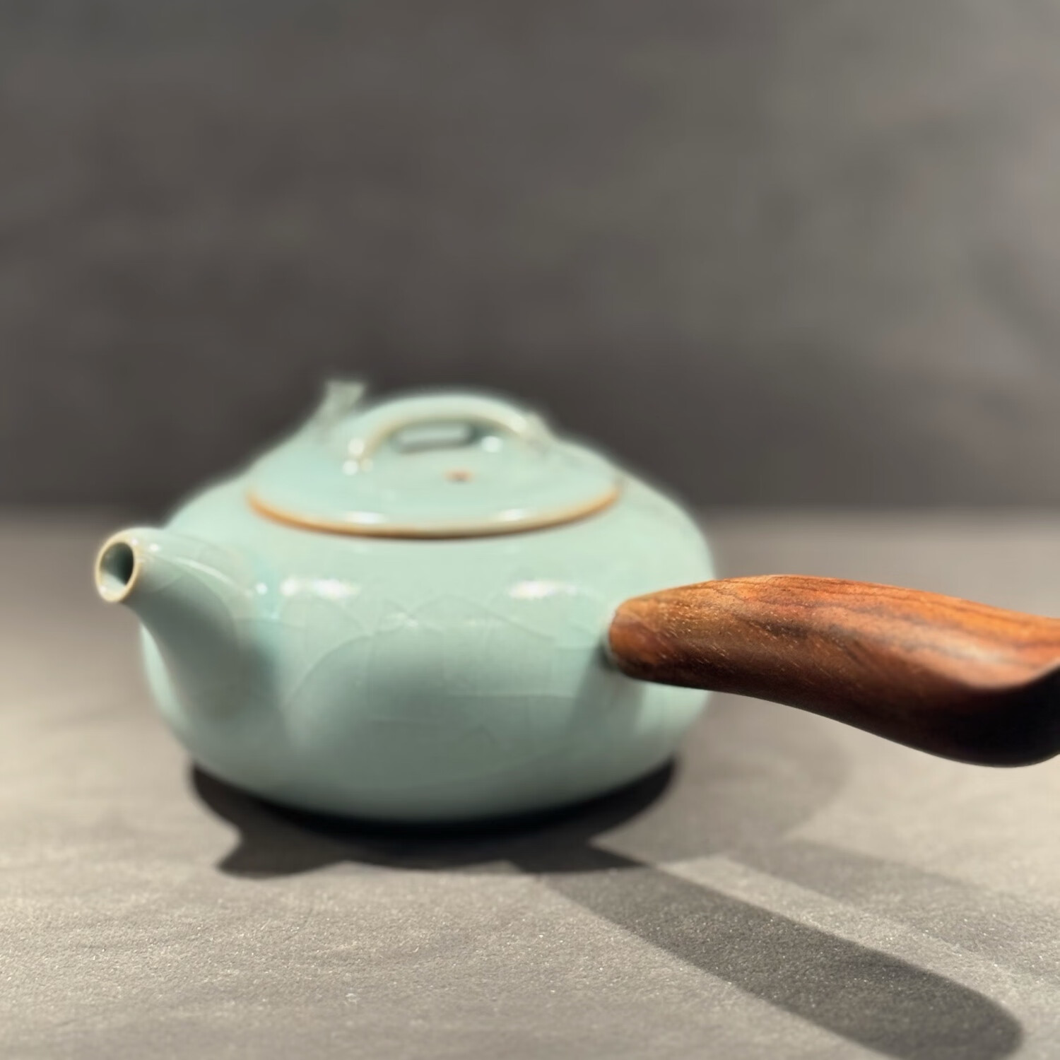 景德鎮(zhèn)汝窯功夫茶具套裝冰裂釉陶瓷泡茶壺唐羽側(cè)把壺