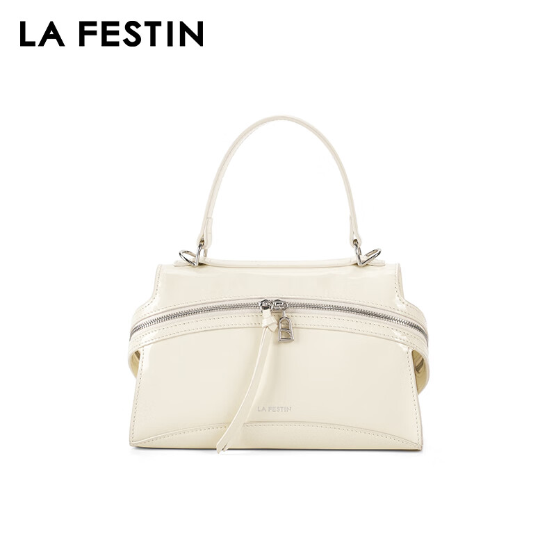 拉菲斯汀【圣诞礼物】头层牛皮塌耳包2025新款绿色斜挎包麂皮绒手提包 【头层牛皮】奶昔白(小号)