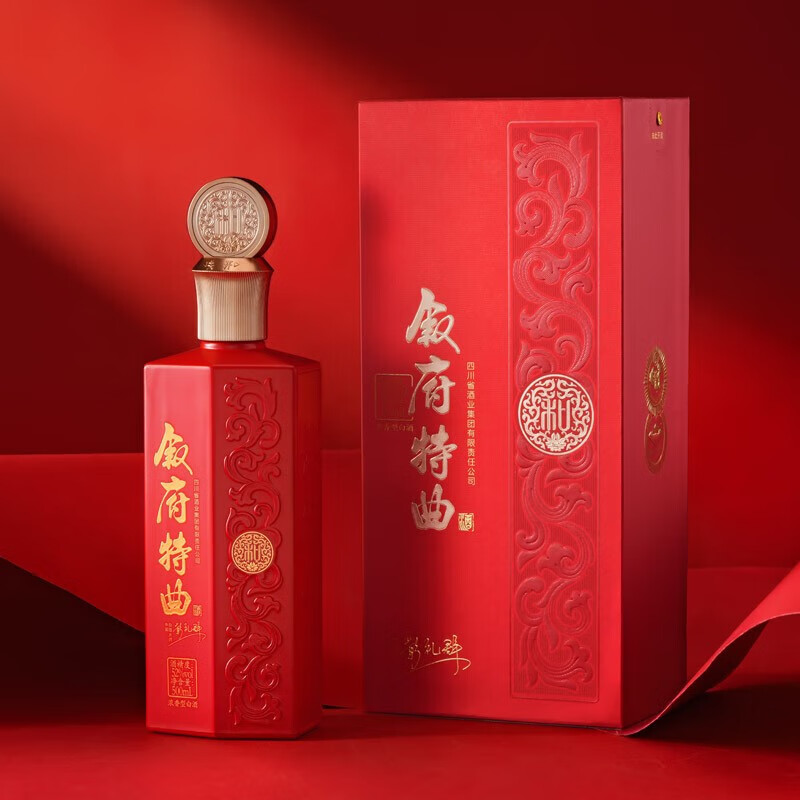 叙府 特曲 四川宜宾多粮浓香 真实年份老酒调味高度白酒 52度 500mL 6瓶 叙府特曲红