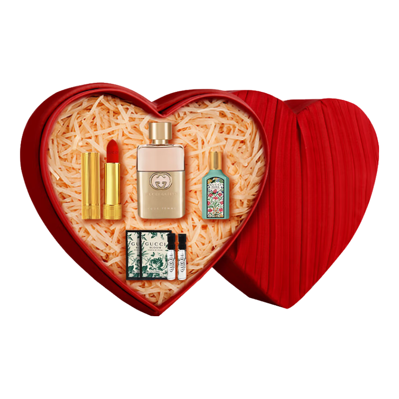 古馳【七夕情人節(jié)禮物】口紅香水禮盒套裝送女友彩妝套裝送老婆生日禮 絨霧505+花悅女士淡30ml+花悅濃3ml