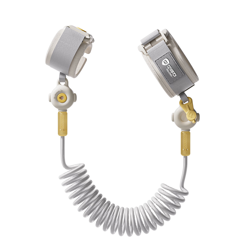 貝得力防走失帶牽引繩兒童外出防丟繩寶寶出行手環(huán)一鍵脫鎖磁吸鎖咖色