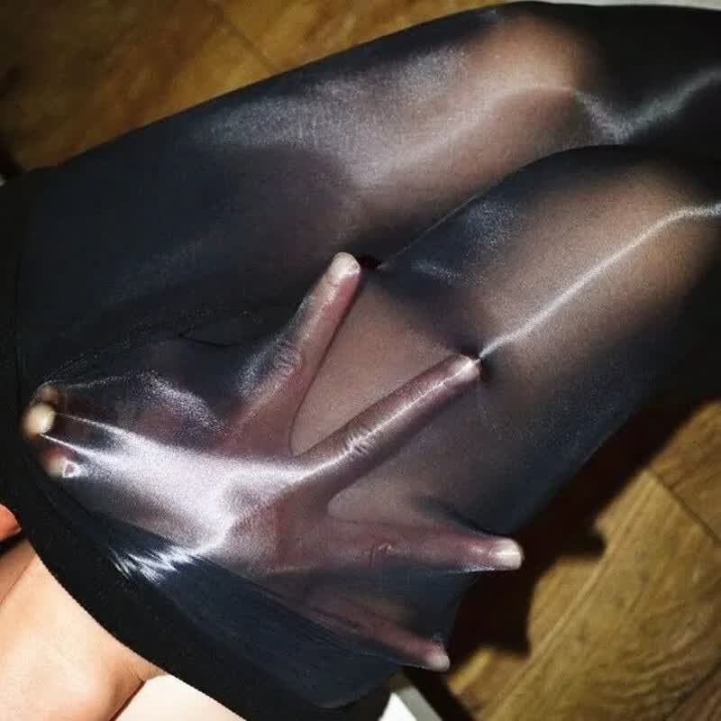 翡遇画新.油亮马油丝滑丝袜光滑面膜钢丝连裤袜薄款打底裤男女款紧身 黑色 油亮装 1条 均码  适合(80-120斤)