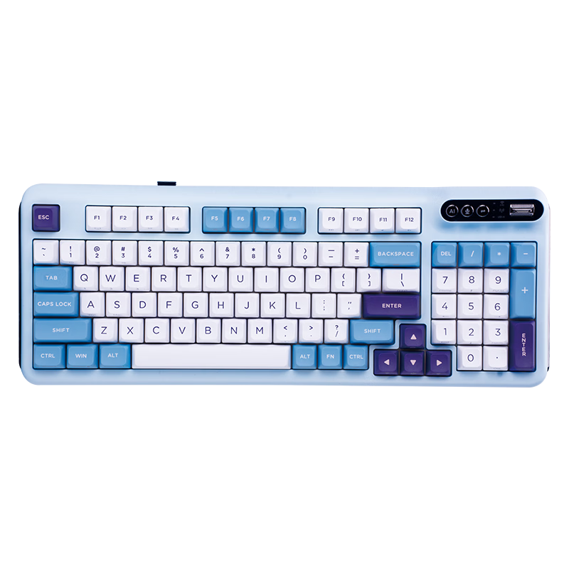 KZZI 珂芝 Z98AI 94键 三模机械键盘 碧蓝海 风雨轴 RGB