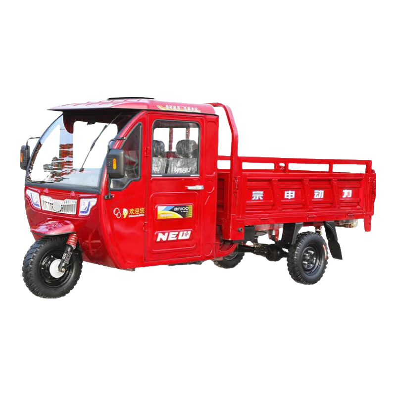 宗申動力雙人半封閉棚車汽油三輪摩托車農(nóng)家可上牌水冷貨運燃油整車 175水冷左盤1.3*2不自卸