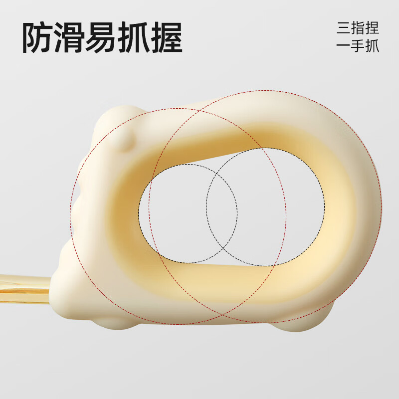 贝肽斯宝宝勺子婴儿学吃饭训练叉勺自主进食辅食勺子儿童餐具套装 慕斯黄-单叉【赠收纳盒】