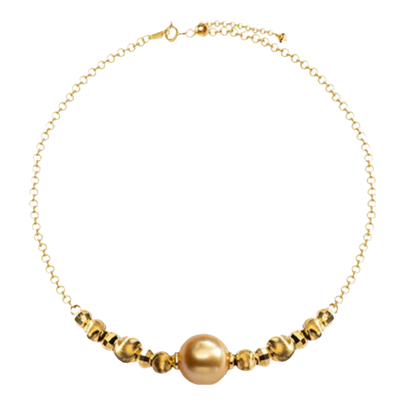 南珠宮925銀海水珍珠手鏈南洋金珠近圓強(qiáng)光 10.0-11.0mm 含扣長18cm