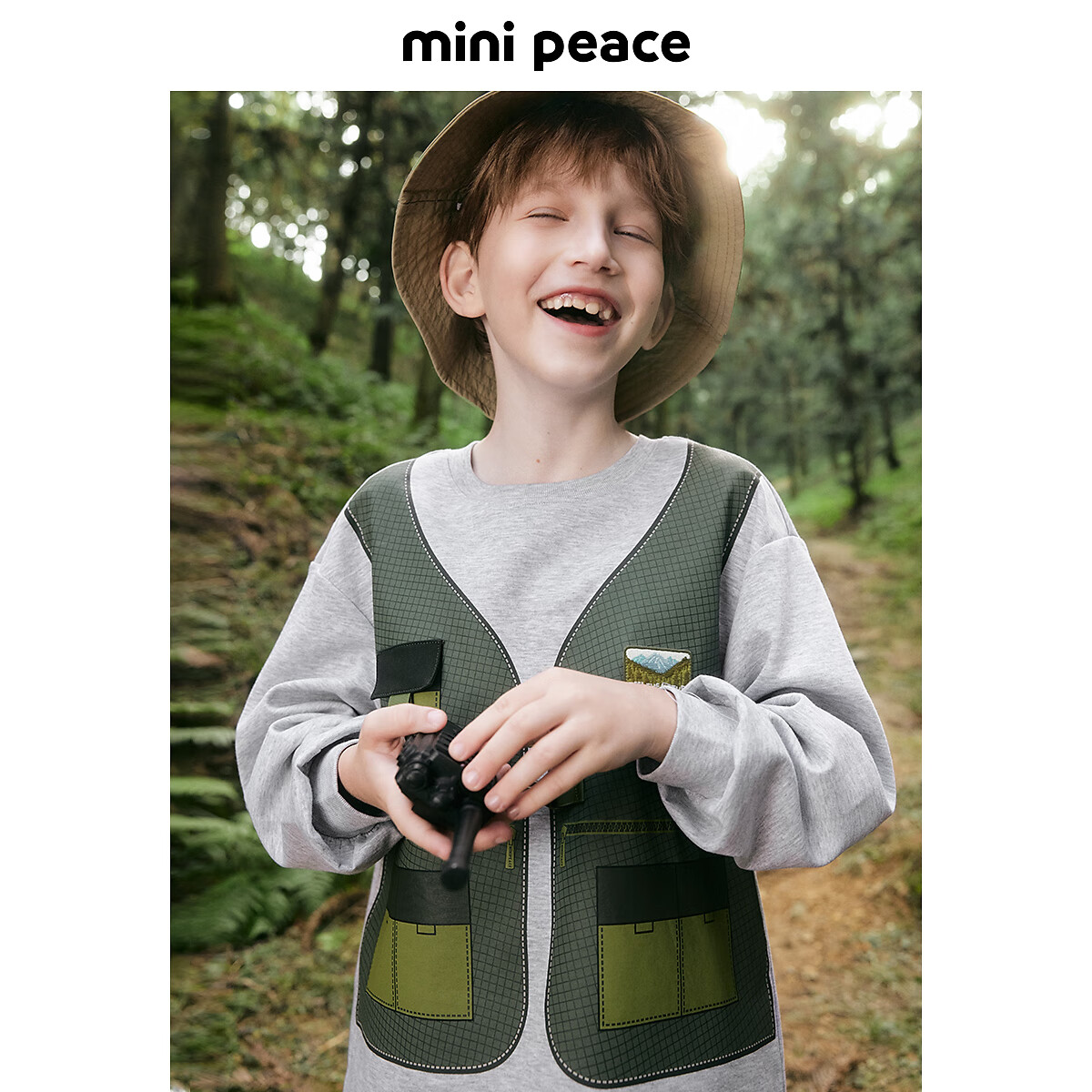 MiniPeace太平鸟童装男童卫衣FACRF1421 柏树绿 120