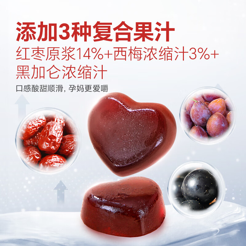 孕味食足富铁软糖孕期适用红枣营养孕期零食成人中老年人儿童 【孕期铁营养】2盒(60粒)