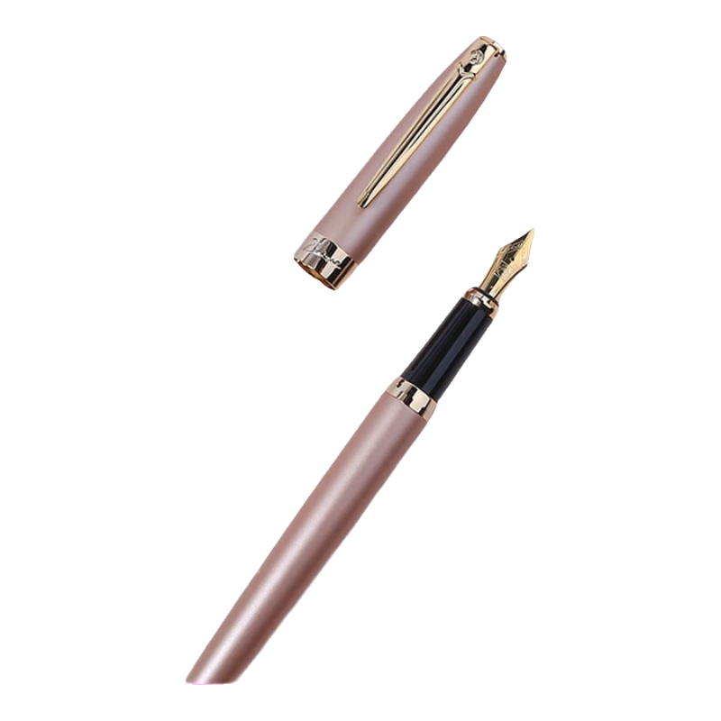 畢加索（pimio）717莫蘭迪鋼筆財務筆男女士商務辦公書法練字用墨水筆曼陀林系列【免費刻字】 【玫瑰金鋼筆】0.5