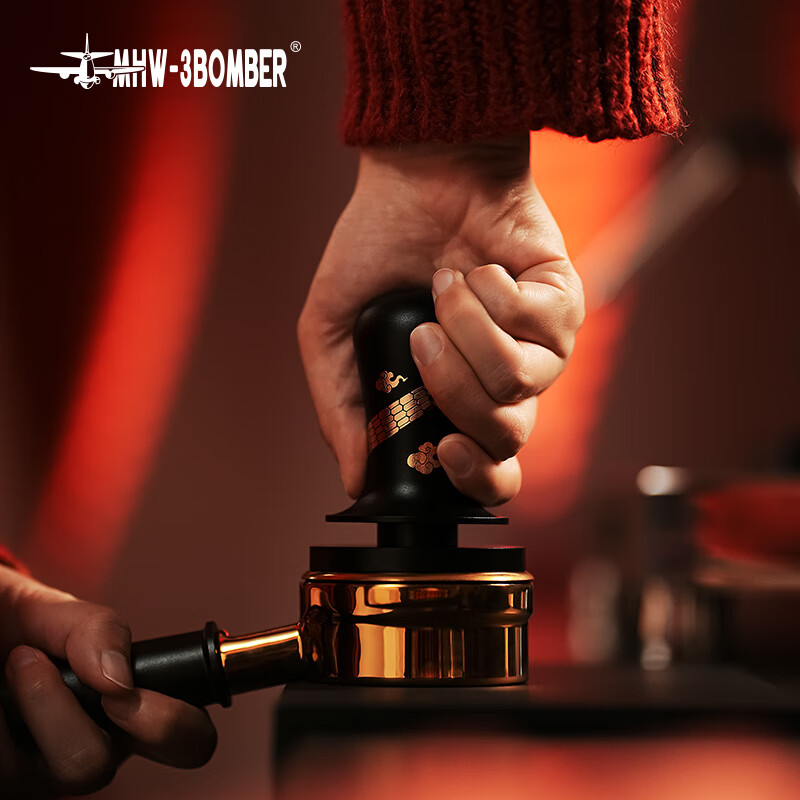 MHW-3BOMBER轰炸机闪击恒力压粉锤2.0升级款 镀钛咖啡压粉器套装51/53/58mm 【灵蛇系列】闪击恒力粉锤2.0