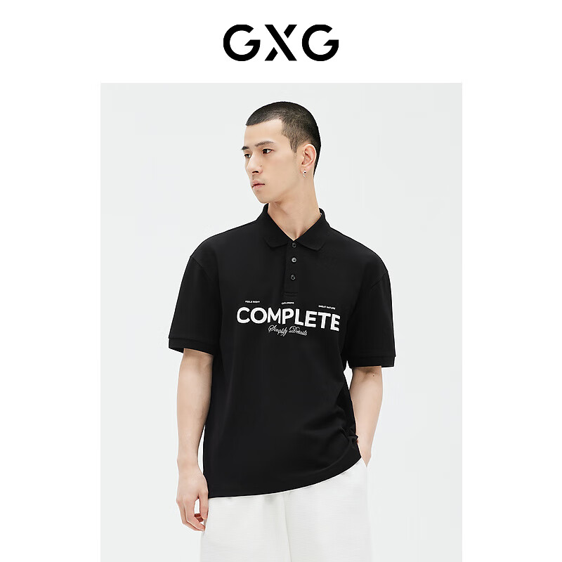 GXG��װ �̳�ͬ�� ��ɫ��������ӡ������POLO��  23���ļ��¿� ��ɫ S