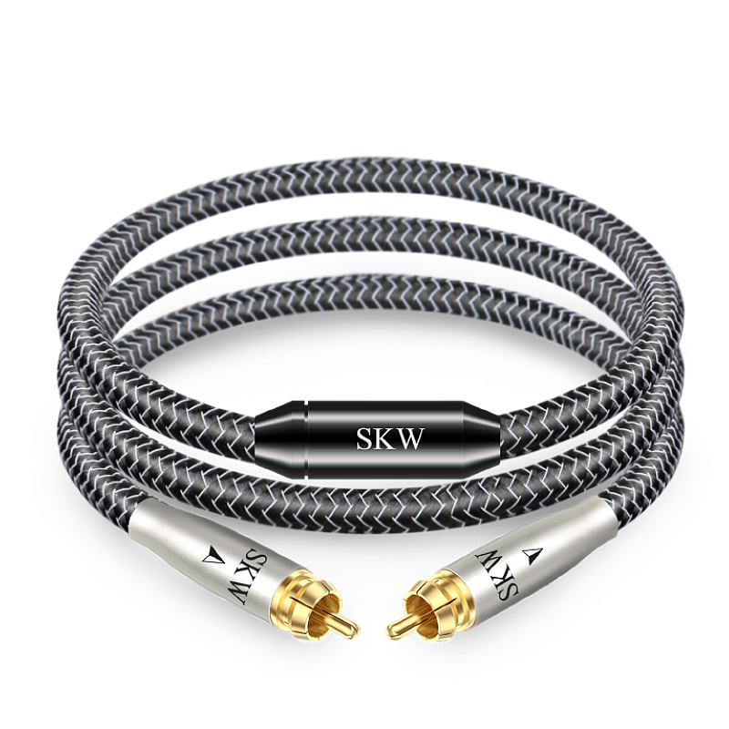 SKW 發(fā)燒級 數(shù)字同軸音頻線 6N單晶銅鍍銀RCA蓮花頭 COAXIAL CD聲卡功放低音炮連接線 WG2003-1米