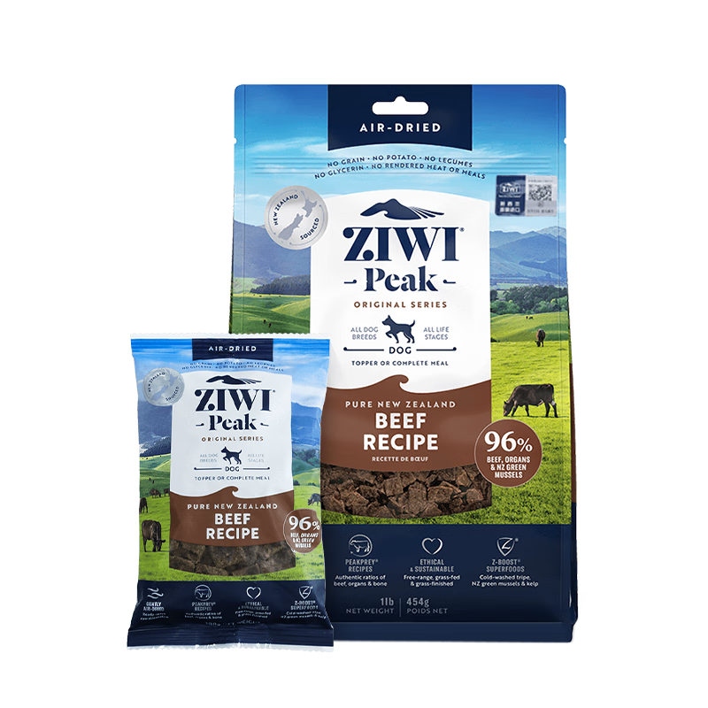 滋益巔峰（ZIWI）無谷風(fēng)干牛肉味狗糧554g主糧犬糧成犬幼犬通用