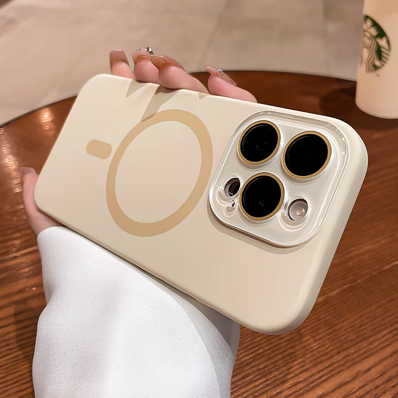 晨京 適用蘋果16promax手機(jī)殼iphone16pro帶相機(jī)按鍵純色液態(tài)硅膠磁吸16plus帶鏡頭膜16全包防摔保護(hù)套 磁吸【古董白】AI拍照按鍵 水晶鏡頭膜 iPhone 16