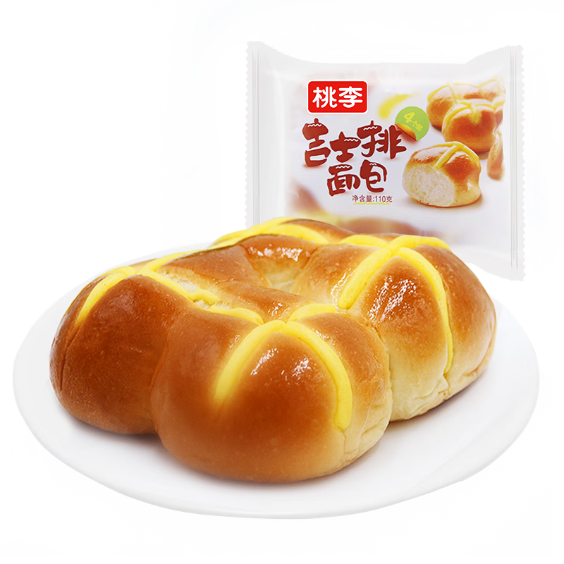 桃李吉士排110g*6袋面包营养早餐糕点心蛋糕零食源头直发包邮