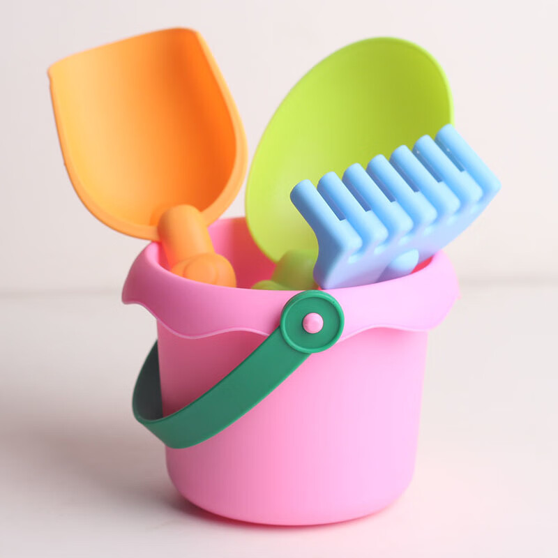 儿童海边玩沙挖沙铲子工具套装宝宝沙滩小玩具男孩女孩戏水铲雪 粉色 玩沙工具套装