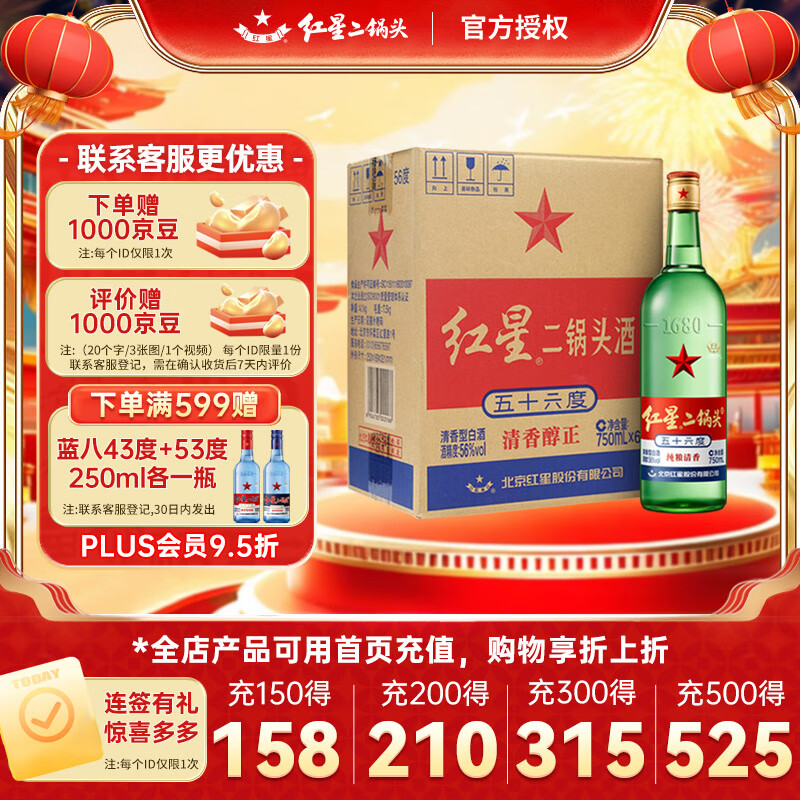 ���Ǳ������Ƕ���ͷ�׾���ƿ���С�������ʹ����߶Ȱ׾� 56%vol 750mL 6ƿ �������