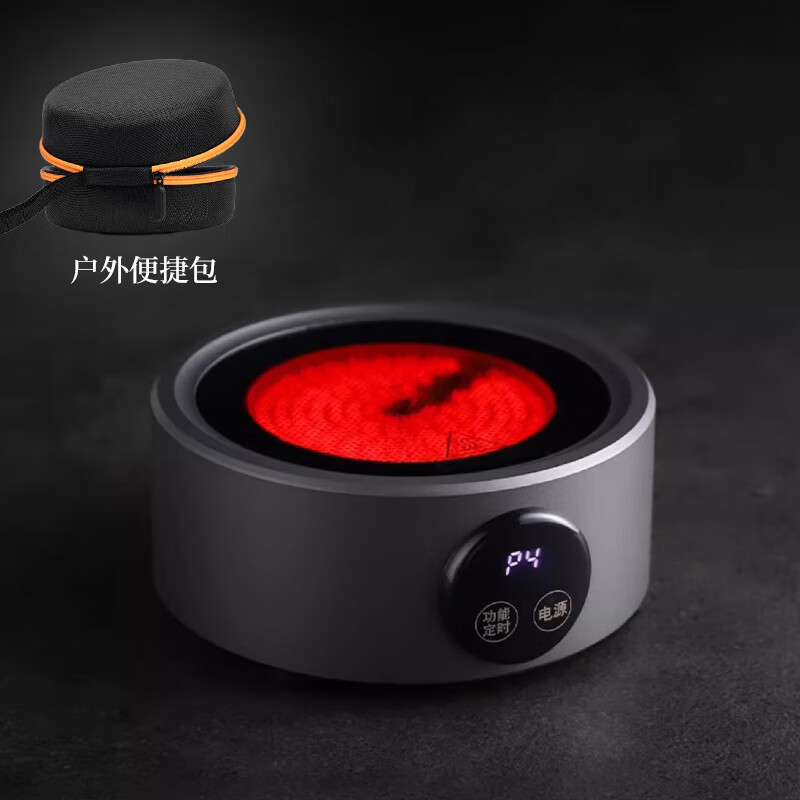 覽冬電陶爐小型迷你茶爐便捷式戶外出差煮咖啡燒水泡茶旅行露營養(yǎng)生爐 迷你小電陶爐-配手提包