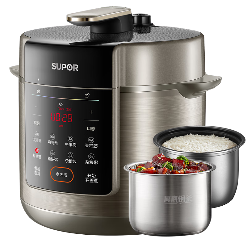 �ղ�����SUPOR��0Ϳ���ѹ����6L��������ѹ��˫���緹�ҵ緹�� �ϻ��� 24СʱԤԼ ��ɫ������ �ڸпɵ� ��׸ָ� 6L 378.99Ԫ