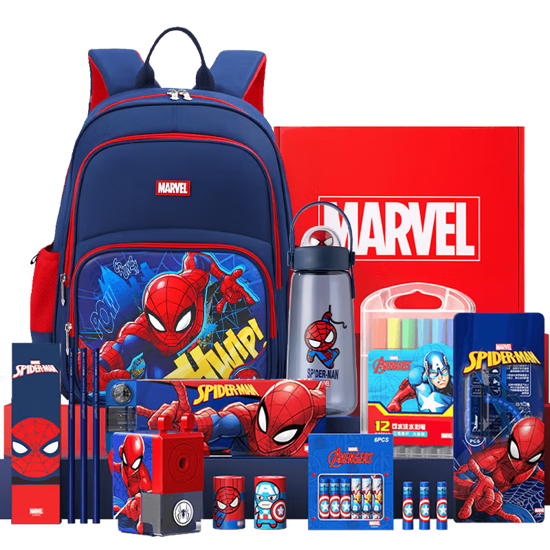 迪士尼（Disney）迪士尼文具礼盒套装学习文具礼物礼盒送礼礼品生日礼物学生水杯绘画文具礼盒学习用品 1-3年级漫威礼盒/勤学款 无规格