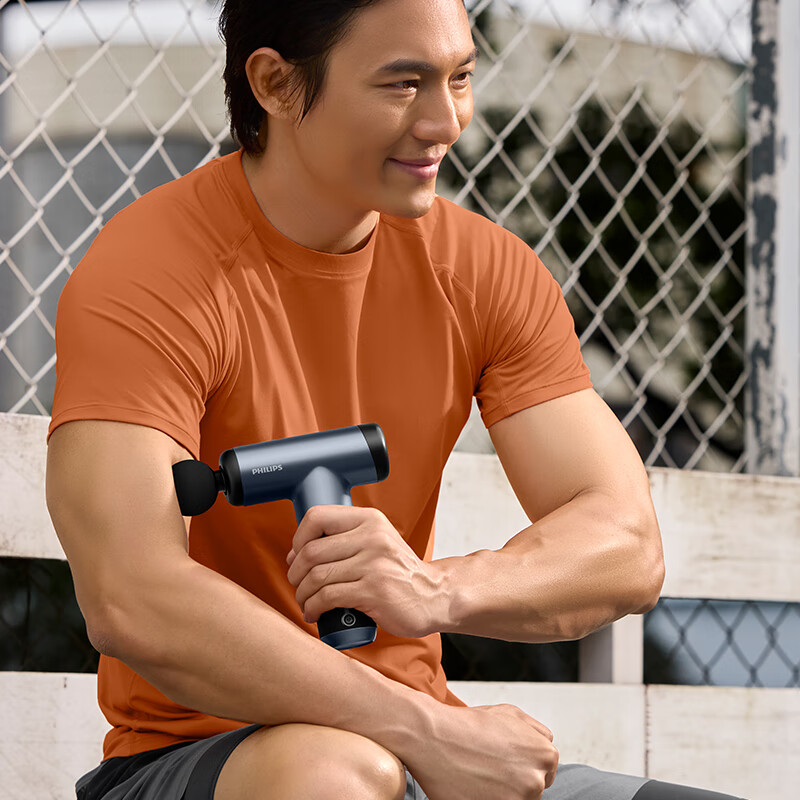 飞利浦（PHILIPS）筋膜枪按摩器 专业级全身肌肉放松按摩仪 运动家用健身肩颈腰腿经筋颈膜枪生日礼物送男女友父母 标配（轻量机身+强芯加强）