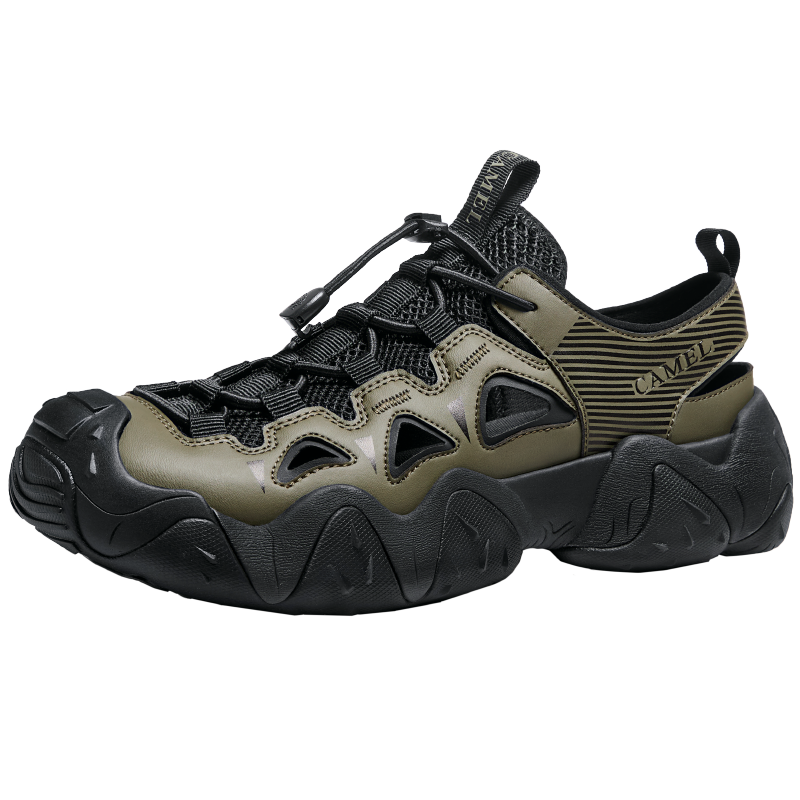 骆驼（CAMEL）凉鞋夏季新款镂空涉水透气舒适包头防撞户外溯溪沙滩鞋男会员会员 G15M076024 浅绿/黑 42