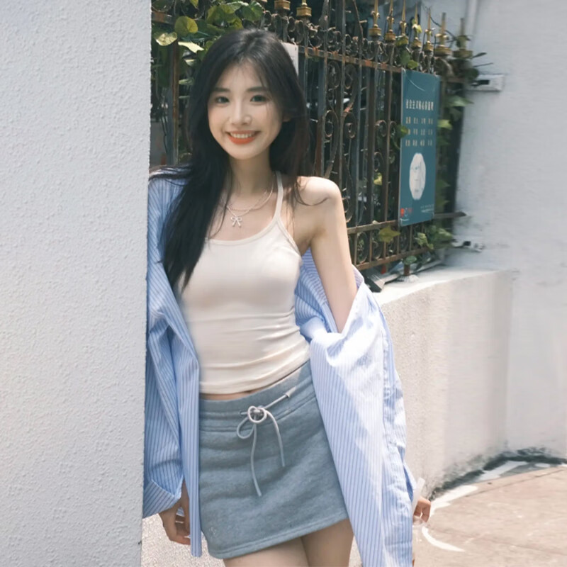九寸阳光蓝色条纹衬衫外套女防晒衬衣2025新款女夏春秋季韩系上衣小个子 M （推荐体重45/55KG）
