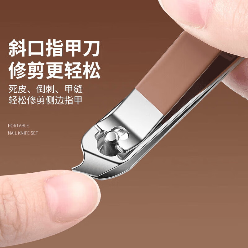 利皇指甲刀套装全套防飞溅甲沟炎专用指甲剪钳挖耳勺掏耳朵指甲锉精工 防飞溅6件套