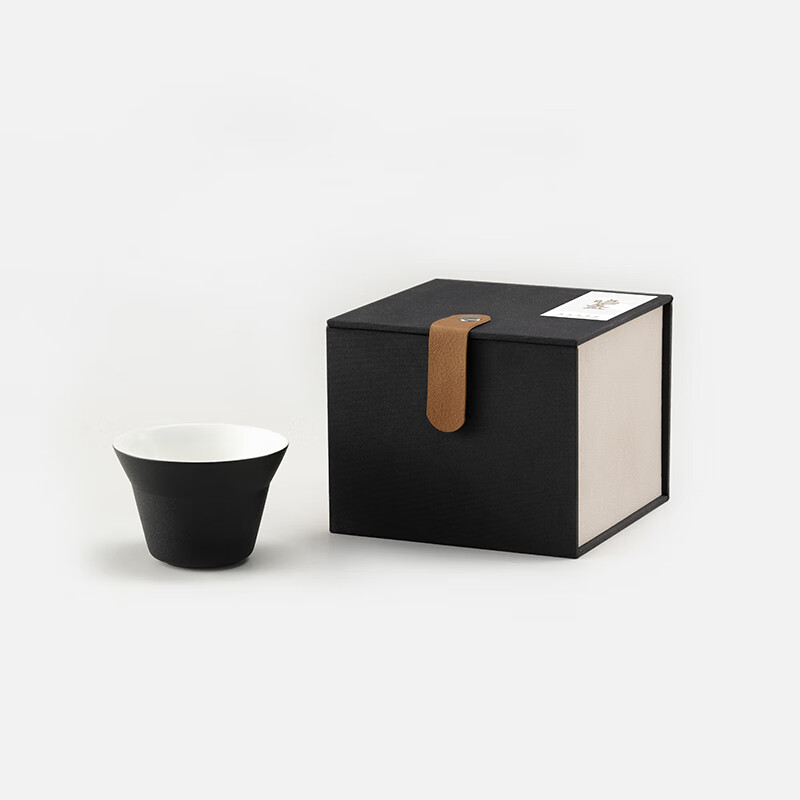 鳴盞陶瓷主人杯功夫茶具茶杯品茗杯羊脂玉瓷黑釉陶瓷杯 黑釉陶瓷 200mL以下