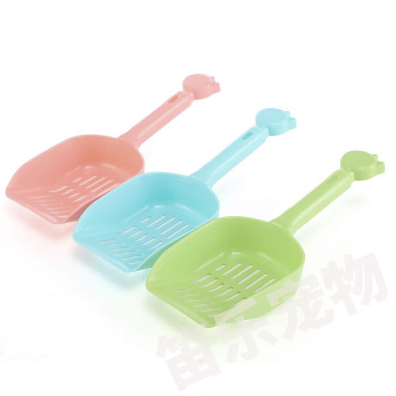 批發(fā)寵物清潔用品鏟屎工具貓沙鏟塑料貓頭形貓砂鏟堅(jiān)固大號(hào)無(wú)異味 25.5*10.2*4cm 混色