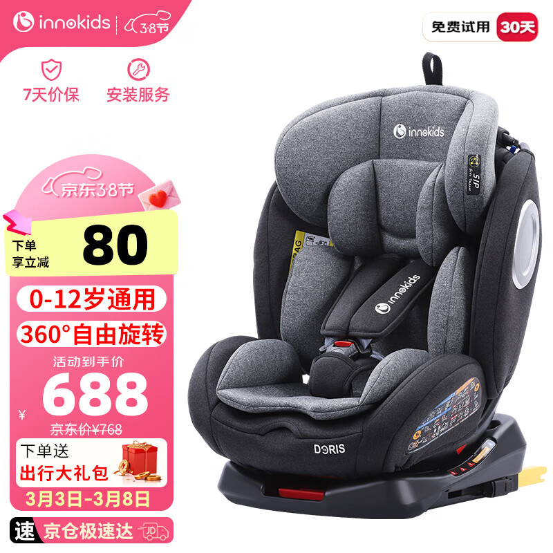 innokids��ͯ��ȫ����������ISOFIX�ӿ� 0-4-12��Ӥ����������������YC06