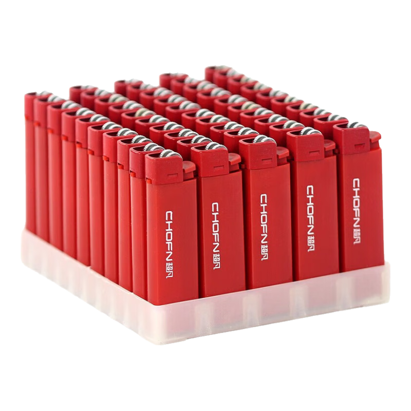 超凡一次性打火机明火打火机砂轮滚轮式一整盒批发广告定制订做印字 【明火】CF31红色 25支实付27.9元