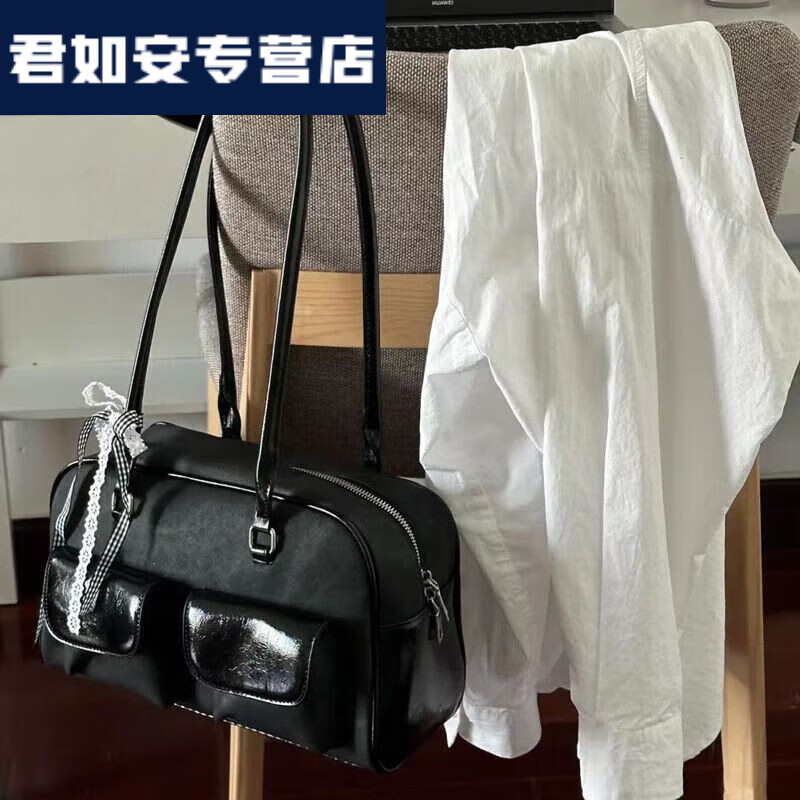 格里奥兹 GLIOZZI许允真同款包韩国同款保龄球包ins博主百搭托特包休闲腋下包小众 黑色包包 京东折扣/优惠券